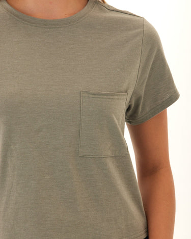 Shelbie Triblend Jersey Pocket Tee Womens Tops Short Tee Threads 4 Thought 