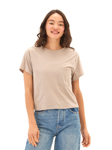 Shelbie Triblend Jersey Pocket Tee Womens Tops Short Tee Threads 4 Thought
