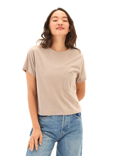 Shelbie Triblend Jersey Pocket Tee Womens Tops Short Tee Threads 4 Thought