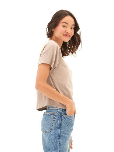 Shelbie Triblend Jersey Pocket Tee Womens Tops Short Tee Threads 4 Thought