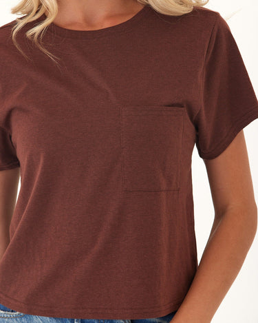 Shelbie Triblend Jersey Pocket Tee Womens Tops Short Tee Threads 4 Thought 