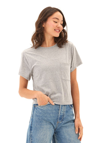 Shelbie Triblend Jersey Pocket Tee Womens Tops Short Tee Threads 4 Thought