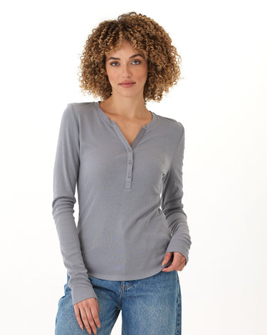 Akia Feather Rib Long Sleeve Henley Threads 4 Thought 
