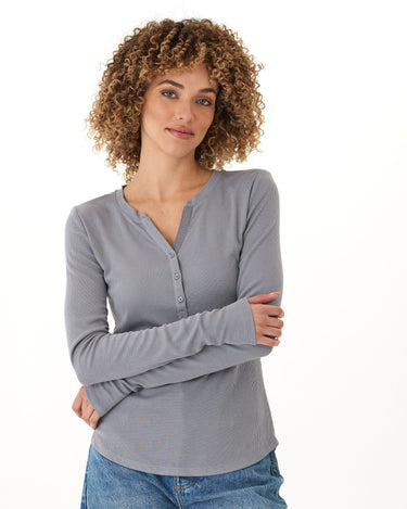 Akia Feather Rib Long Sleeve Henley Threads 4 Thought 