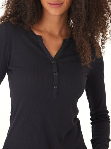 Akia Feather Rib Long Sleeve Henley Threads 4 Thought