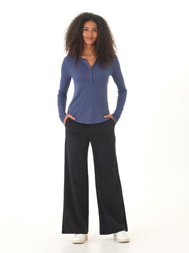 Akia Feather Rib Long Sleeve Henley Threads 4 Thought 