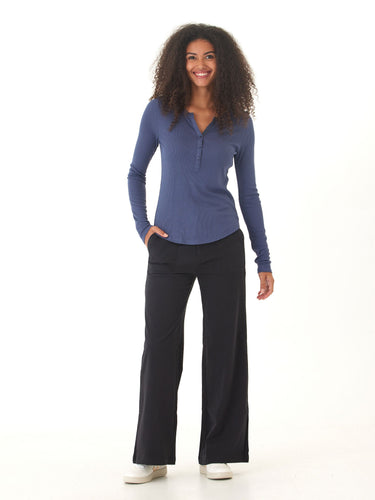 Akia Feather Rib Long Sleeve Henley Threads 4 Thought 