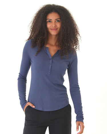 Akia Feather Rib Long Sleeve Henley Threads 4 Thought 