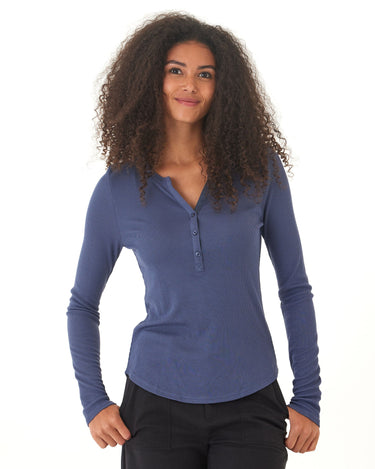 Akia Feather Rib Long Sleeve Henley Threads 4 Thought 