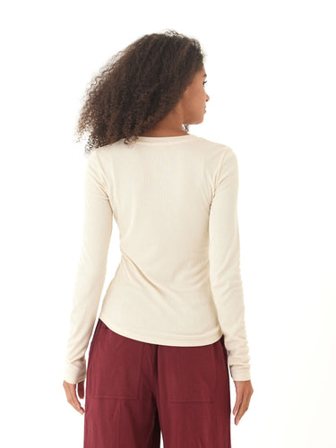 Akia Feather Rib Long Sleeve Henley Threads 4 Thought 