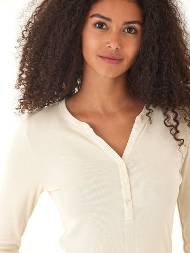 Akia Feather Rib Long Sleeve Henley Threads 4 Thought