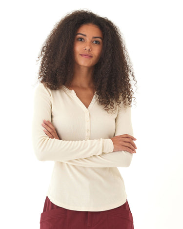 Akia Feather Rib Long Sleeve Henley Threads 4 Thought 