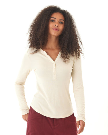 Akia Feather Rib Long Sleeve Henley Threads 4 Thought 