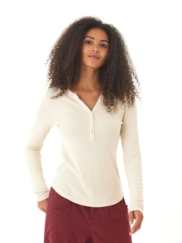 Akia Feather Rib Long Sleeve Henley Threads 4 Thought 