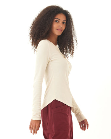 Akia Feather Rib Long Sleeve Henley Threads 4 Thought 