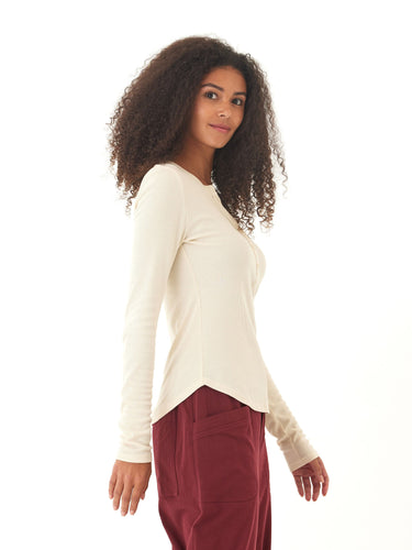 Akia Feather Rib Long Sleeve Henley Threads 4 Thought