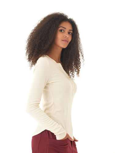 Akia Feather Rib Long Sleeve Henley Threads 4 Thought