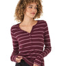 Akia Caribbean Stripe Feather Rib Long Sleeve Henley Threads 4 Thought 