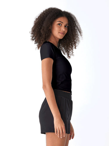 Guadalupe Heather Luxe Jersey Crop Tee Womens Tops Short Tee Threads 4 Thought