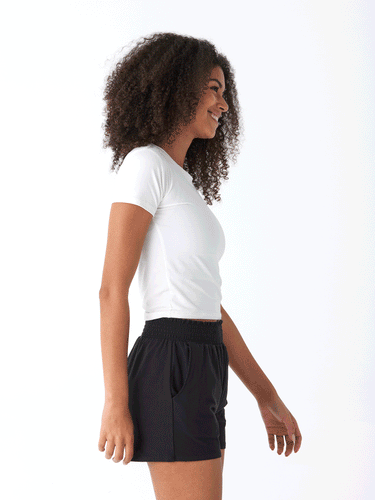 Guadalupe Heather Luxe Jersey Crop Tee Womens Tops Short Tee Threads 4 Thought