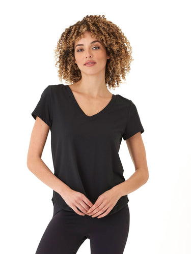 Kristie Criss Cross Luxe Jersey Tee Womens Tops Short Tee Threads 4 Thought