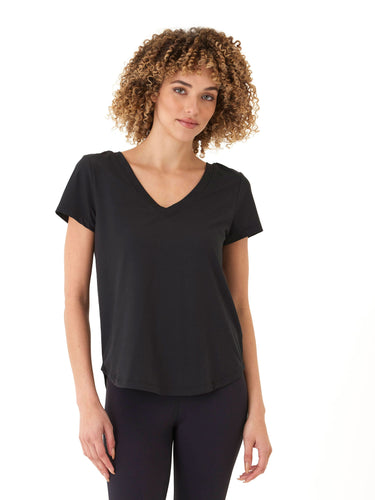 Kristie Criss Cross Luxe Jersey Tee Womens Tops Short Tee Threads 4 Thought