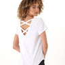 Kristie Criss Cross Luxe Jersey Tee Womens Tops Short Tee Threads 4 Thought 