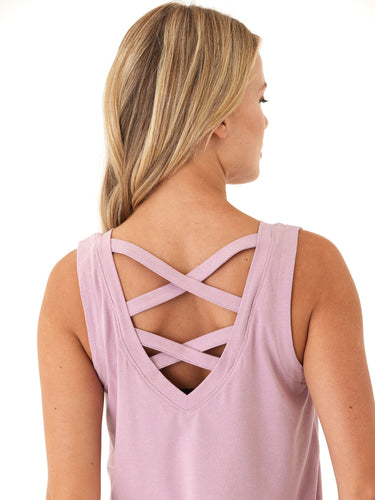 Kristie Criss Cross Heather Luxe Jersey Tank Womens Tops Tanks Threads 4 Thought 