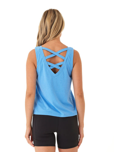 Kristie Criss Cross Heather Luxe Jersey Tank Womens Tops Tanks Threads 4 Thought 
