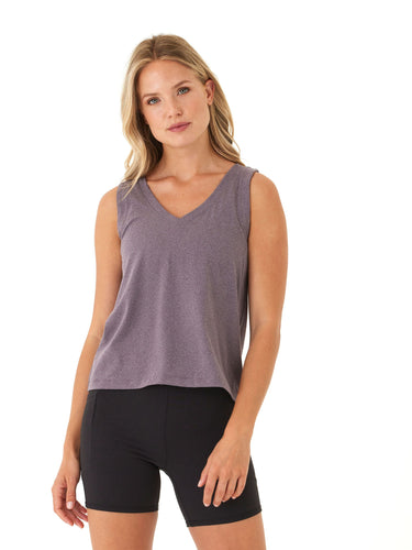 Kristie Criss Cross Heather Luxe Jersey Tank Womens Tops Tanks Threads 4 Thought