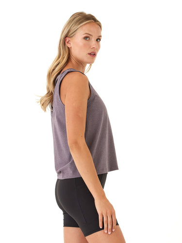 Kristie Criss Cross Heather Luxe Jersey Tank Womens Tops Tanks Threads 4 Thought