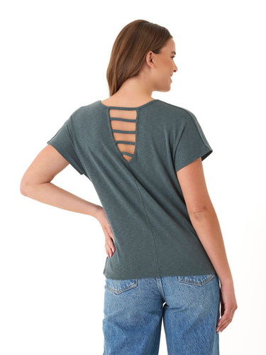 Alycia Textured Slub Jersey Cutout Top Threads 4 Thought 