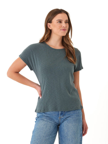Alycia Textured Slub Jersey Cutout Top Threads 4 Thought 