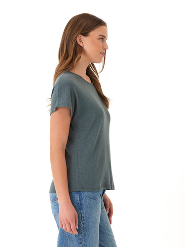 Alycia Textured Slub Jersey Cutout Top Threads 4 Thought 