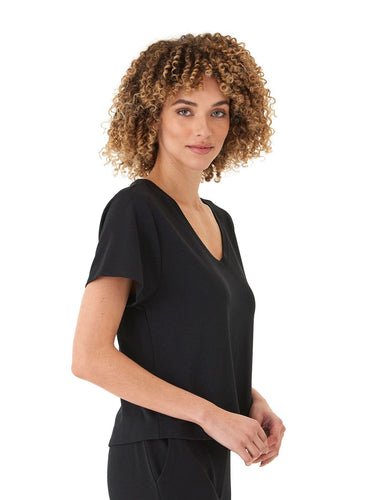 Bettine Modal Terry V-Neck Tee Womens Tops Short Tee Threads 4 Thought