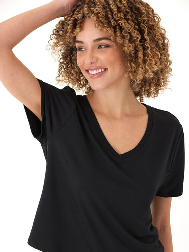 Bettine Modal Terry V-Neck Tee Womens Tops Short Tee Threads 4 Thought