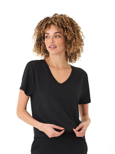 Bettine Modal Terry V-Neck Tee Womens Tops Short Tee Threads 4 Thought