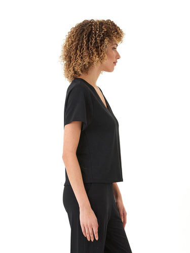 Bettine Modal Terry V-Neck Tee Womens Tops Short Tee Threads 4 Thought