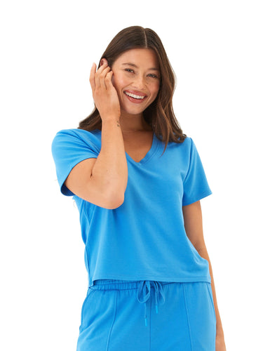 Bettine Modal Terry V-Neck Tee Womens Tops Short Tee Threads 4 Thought