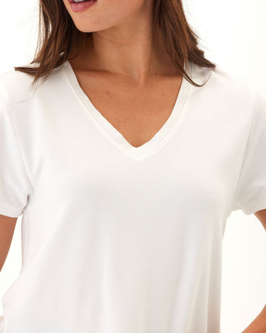 Bettine Modal Terry V-Neck Tee Womens Tops Short Tee Threads 4 Thought 