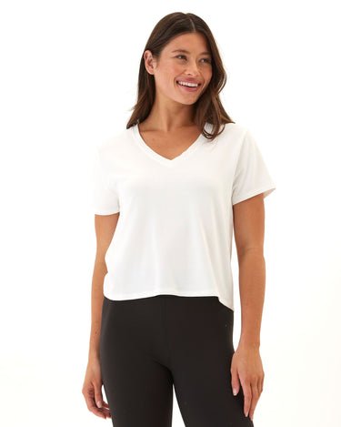 Bettine Modal Terry V-Neck Tee Womens Tops Short Tee Threads 4 Thought 