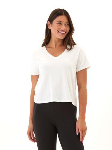 Bettine Modal Terry V-Neck Tee Womens Tops Short Tee Threads 4 Thought