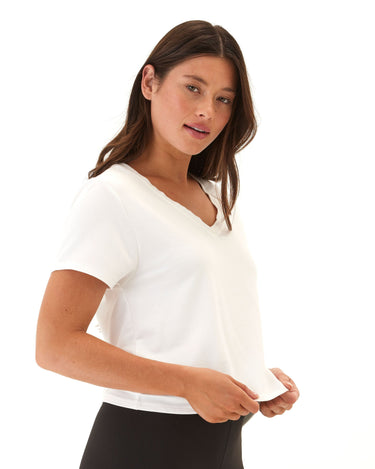 Bettine Modal Terry V-Neck Tee Womens Tops Short Tee Threads 4 Thought 