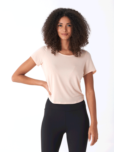 Deena Tencel Jersey Ruched Tee Womens Tops Short Tee Threads 4 Thought 