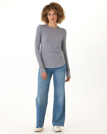 Torri Feather Rib Long Sleeve Crew Tee Womens Tops Long Shirt Threads 4 Thought 