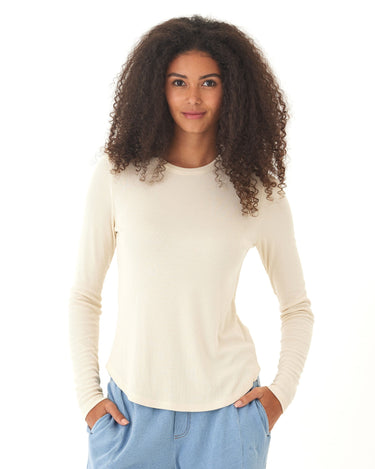 Torri Feather Rib Long Sleeve Crew Tee Threads 4 Thought 