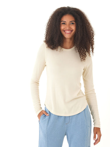 Torri Feather Rib Long Sleeve Crew Tee Threads 4 Thought