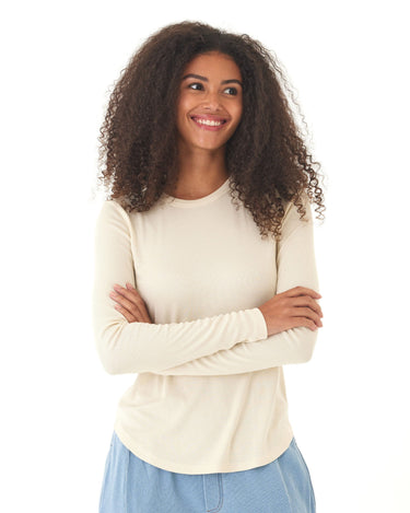 Torri Feather Rib Long Sleeve Crew Tee Threads 4 Thought 