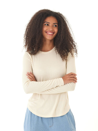 Torri Feather Rib Long Sleeve Crew Tee Threads 4 Thought 