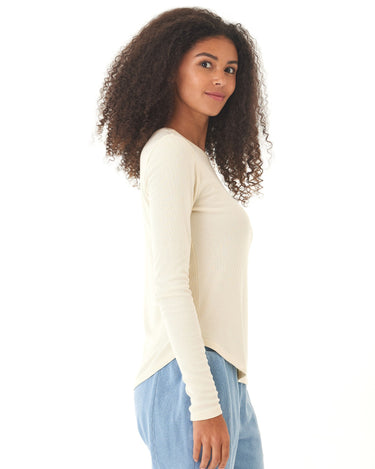 Torri Feather Rib Long Sleeve Crew Tee Threads 4 Thought 